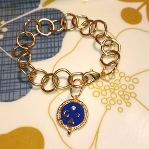 INDIGO HEALS "MOON AND STAR" PENDANT GOLD PLATED BRACELET